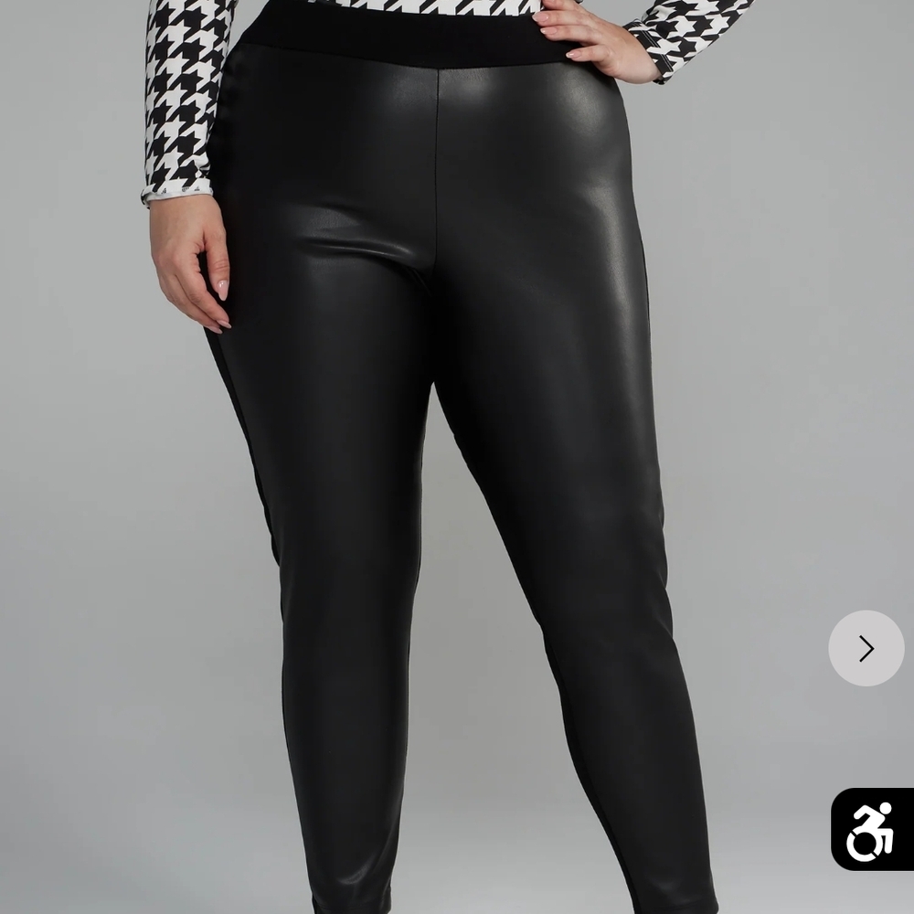 Black Faux Leather Leggings